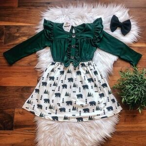 TwoCan Green Bears Dress - Size 14/16